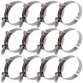 Glarks 12pcs 76-84mm Stainless Steel T-bolt Hose Clamps Turbo Intake Soft Intercooler 