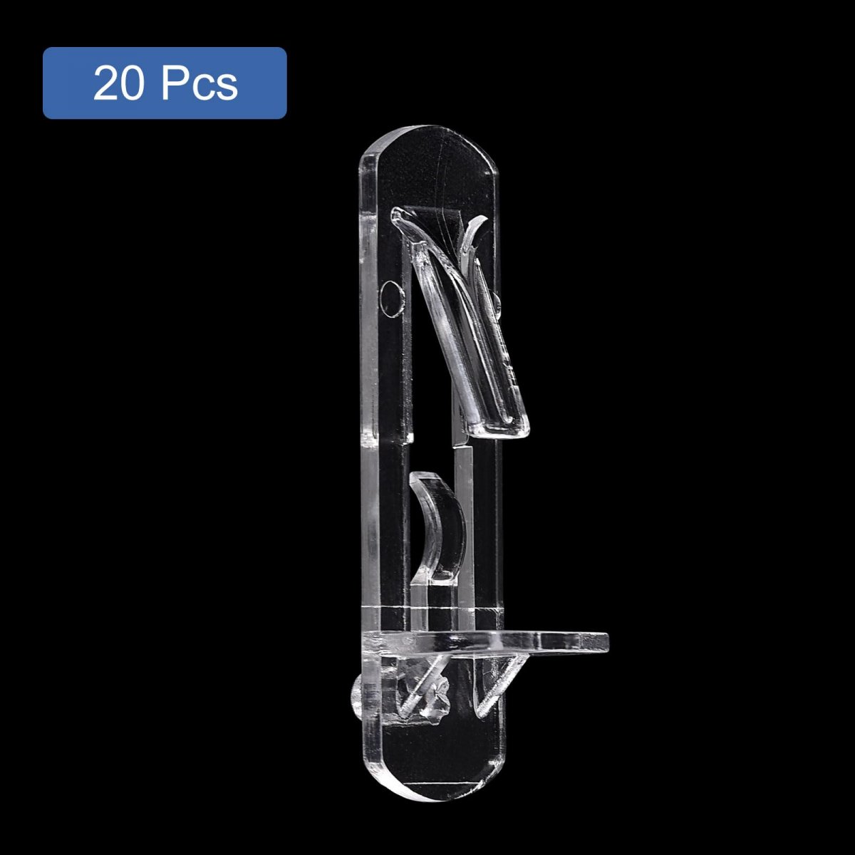 Uxcell Plastic Locking Shelf Pins 20pcs Clear Self-locking Support Pegs Clips Fit 5mm Hole 5 8 16mm Thick For Bookcase Cabinets