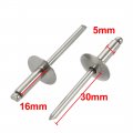 Uxcell 10pcs 16mmx5mmx16mm 304 Stainless Steel Open End Large Flange Blind Rivets