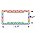 Rainbow Chevrons Zigzag Pattern License Plate Tag Frame