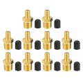 Universal 1 4 Inch Npt Tank Valve Air Compressor Fill With Anti-corrosion Brass And Caps Durable Gold Tone 10pcs 