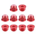 Nylon Insert Hex Lock Nuts 10pcs M8 X 1 25mm Aluminum Alloy Self-locking Anodizing Flange Nut For Fasteners Claret 