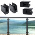 Muzata 4pack Black Glass Clamp For Thickness 5 16 2 8mm-12mm Stainless Steel Heavy Duty 1 3 X 1 4 Square Railing Balustrade 