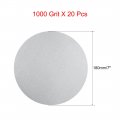 Uxcell 20 Pcs 7-inch Aluminum Oxide White Dry Hook And Loop Sanding Discs Flocking Sandpaper 1000 Grit