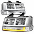 4pcs Switchback F-led Drl Composite Headlights Assembly And Bumper Lamps For Chevy Express Gmc Savana 1500-4500 2003-2024 
