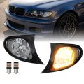 Usr 02-05 3 Series E46 4 Door Euro Clear Black Corner Light With X2 Led Bulbs Upgrade A 2 Piece Turn Signal Lamps Left Right 