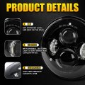 Dot Approved 7inch Black Led Headlight Compatible With Motorcycle Tour Fld Softail Heritage Street Glide Road King Electra