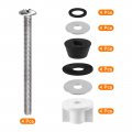 Uxcell 4 Set Toilet Seat Hinge Bolts Kit Screws Replacement With Plastic Nuts And Rubber Washers Stainless For Fixing The Top