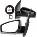 Black Passenger Side View Mirror Smooth With Power Adjustment Non-folding Non-heated Compatible For 2007-2012 Nissan Sentra