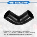 Vekauto 90 Degree Elbow Coupler Silicone Hose 70mm 2 76 Id 125mm Length Intercooler Tube Universal For Car Engine Durable Black