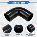 Vekauto 90 Degree Elbow Coupler Silicone Hose 70mm 2 76 Id 125mm Length Intercooler Tube Universal For Car Engine Durable Black