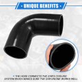 Vekauto 90 Degree Elbow Coupler Silicone Hose 70mm 2 76 Id 125mm Length Intercooler Tube Universal For Car Engine Durable Black