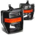 Compatible With Ford Super Duty 2nd Gen Pair Of Black Amber Corner Headlight Red Led 3rd Brake Light W O Cargo