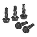 50pcs 8 X 1 2 Self Drilling Screws 410 Stainless Steel Tapping For Metal Black Oxidation Finish Hex Washer Head Sheet 