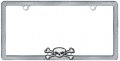 Chroma 3611 Skull Crossbones Auto Tag Frame Chrome Metal 