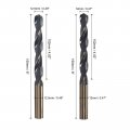 Uxcell Drill Bits Set 12mm 12 5mm Titanium Nitride Coated High Speed Steel 4341 Straight Round Shank Drilling Cutter For