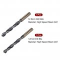Uxcell Drill Bits Set 12mm 12 5mm Titanium Nitride Coated High Speed Steel 4341 Straight Round Shank Drilling Cutter For