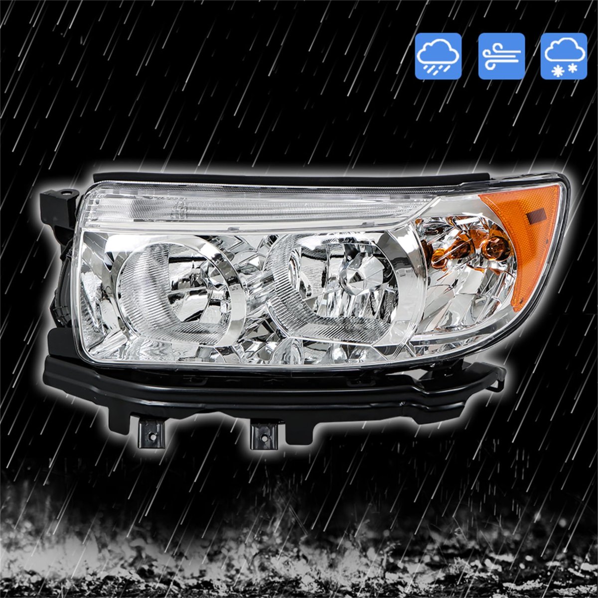 Left Side Headlight Assembly Chrome Housing Replacement Forester 2006 2007 2008 For 84001sa471