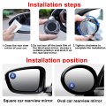 Car Blind Spot Mirror Round Hd Glass With Framed Convex Rear View Wide Angle Adjustable Sucker For Cars Suv And Trucks