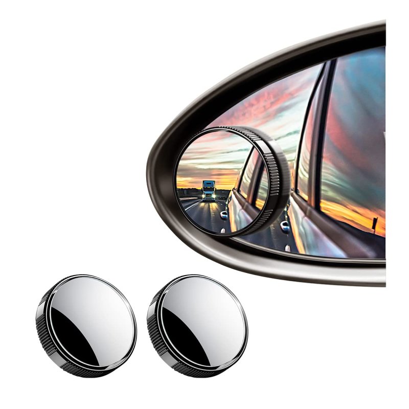 Car Blind Spot Mirror Round Hd Glass With Framed Convex Rear View Wide Angle Adjustable Sucker For Cars Suv And Trucks