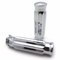 Smt-billet 1 Handlebar Grips Compatible With Kawasaki Suzuki Chrome Motorcycle B00zzll0sa