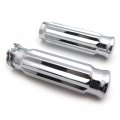 Smt-billet 1 Handlebar Grips Compatible With Kawasaki Suzuki Chrome Motorcycle B00zzll0sa
