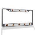 Fastasticdeals Metal Insert License Plate Frame Animal Rhino Mascot Weatherproof Car Accessories Chrome 2 Holes Solid 