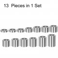 Uxcell 13pcs Axle Reducer Spacer Set 1-1 2 Wheel For 1 Reducing Bushing Arbor Adapters Motorcycle Bench Grinding Wheels Cnc