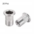 Uxcell M6 304 Stainless Steel Rivet Nuts Flat Head Insert 20 Pcs
