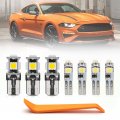 7pcs Super Bright 6000k White Led Interior Lights Bulb Kit For Ford Mustang 2018 2019 2020 2021 2022 Map Doom Vanity Mirror