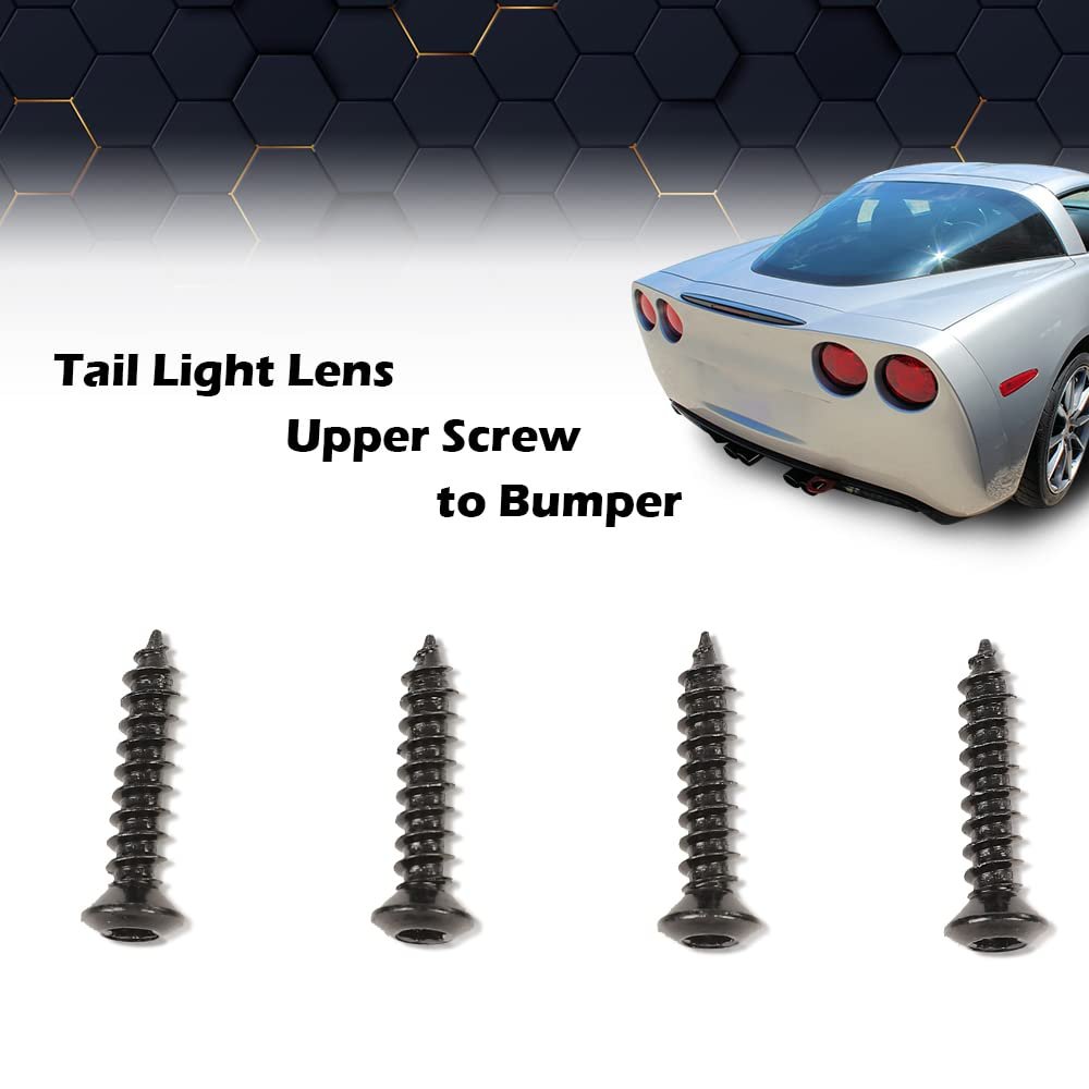 Tail Light Lens Upper Screw To Bumper For C6 Corvette 2005 2013 Stainless Steel 4 Pieces