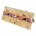 Palamino Horses Running Border Pattern Novelty Metal Vanity Tag License Plate