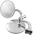 All76401 Peep Side View Mirrors Round 4 In Diameter Stainless Chrome Pair Door Mount Convex Glass For Car And Truck 