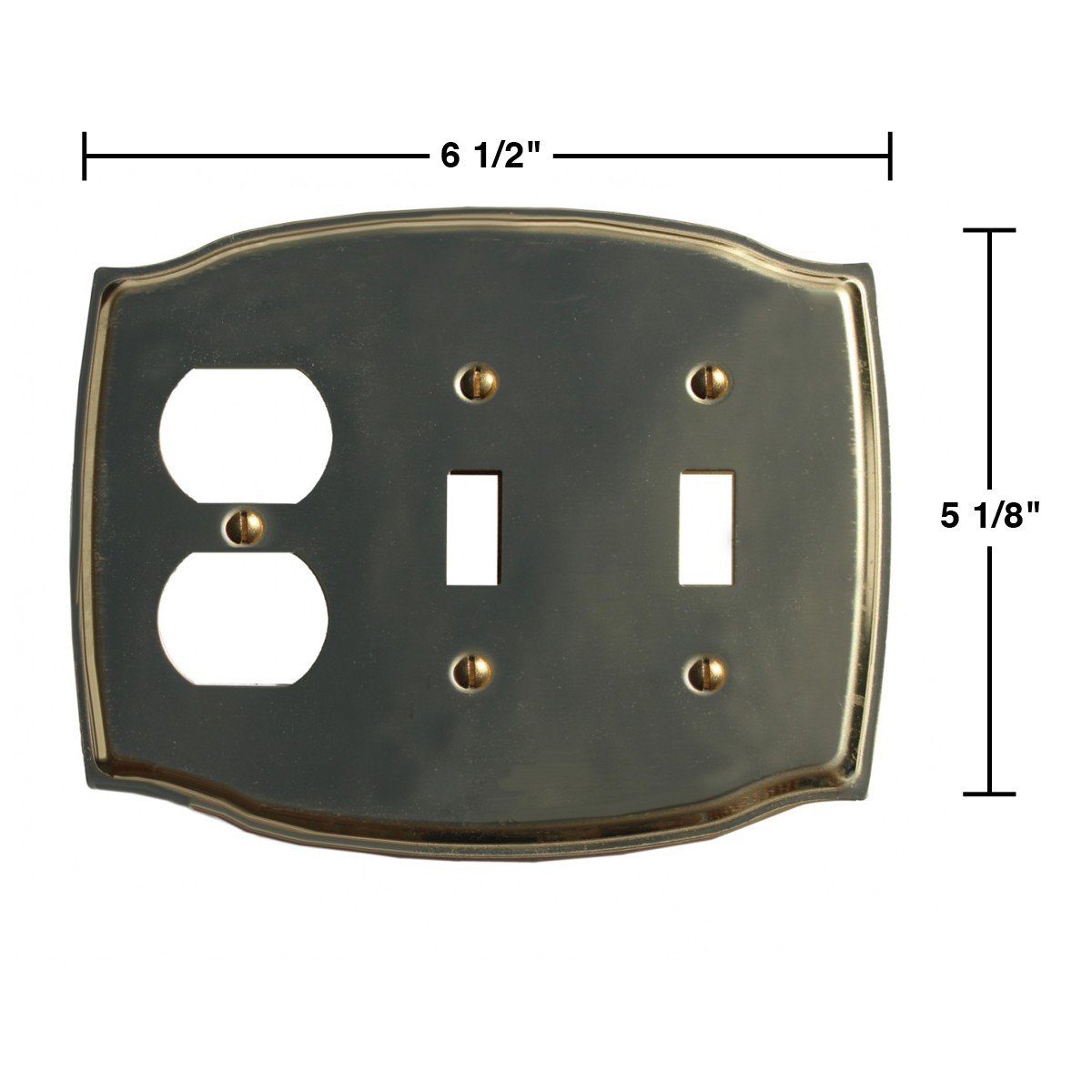 Switchplates Bright Solid Brass Double Toggle Outlet Switch Plate