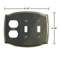 Switchplates Bright Solid Brass Double Toggle Outlet Switch Plate