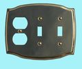 Switchplates Bright Solid Brass Double Toggle Outlet Switch Plate 