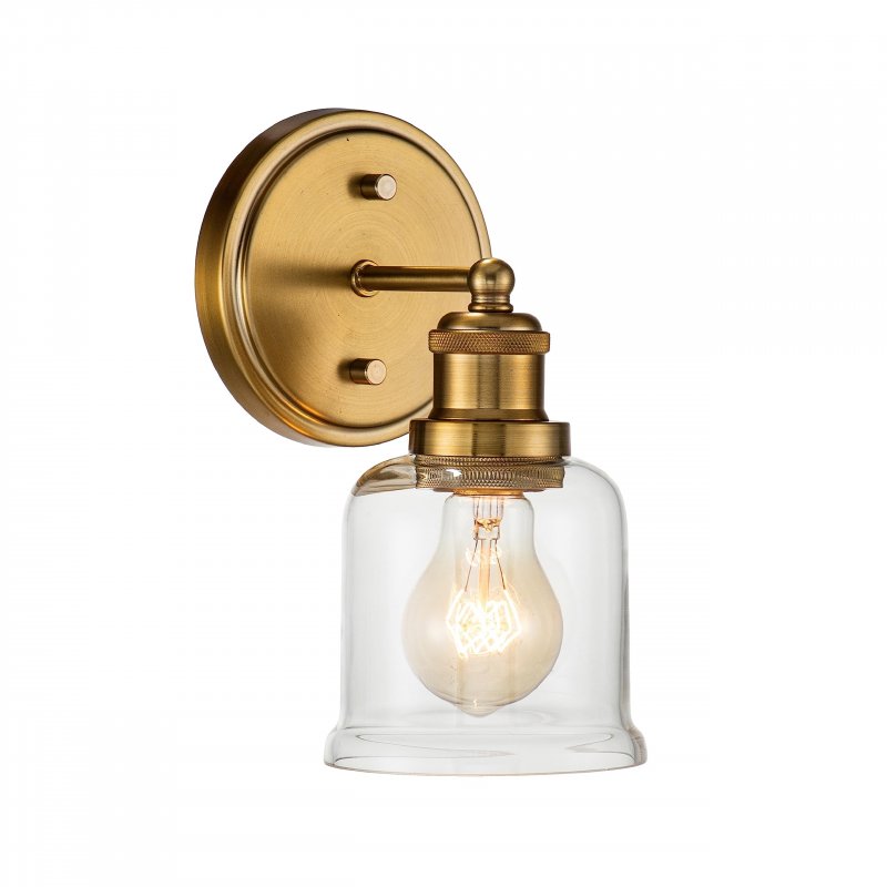 Aspen Creative 62339-13-1 One-light Metal Bathroom Vanity Wall Light Fixture 5 Wide Transitional Design In Warm Brass