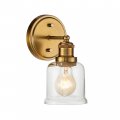 Aspen Creative 62339-13-1 One-light Metal Bathroom Vanity Wall Light Fixture 5 Wide Transitional Design In Warm Brass 