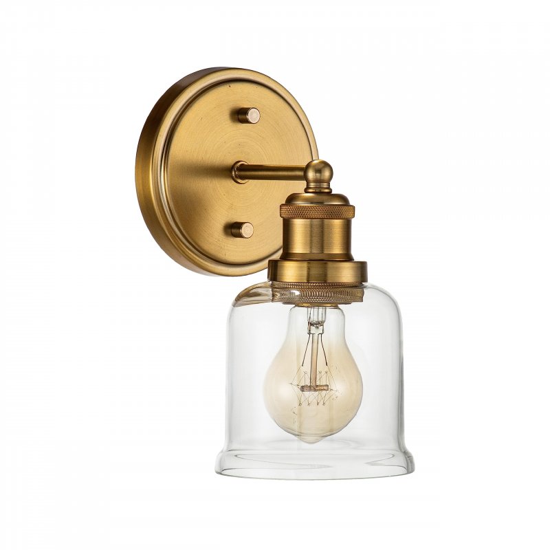 Aspen Creative 62339-13-1 One-light Metal Bathroom Vanity Wall Light Fixture 5 Wide Transitional Design In Warm Brass