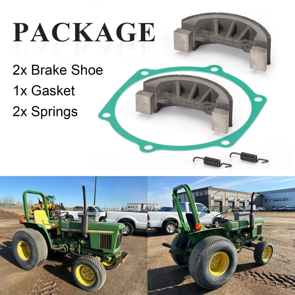 2x Brake Shoe Set W Springs Gasket For John Deere 750 770 790 Tractor Replaces M805735 Ch15072