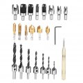 Qyebavge 23pcs Claw Type Chamfer Drill Bit Hex Set High-speed Steel For Woodworking Cutting Deburring Tool