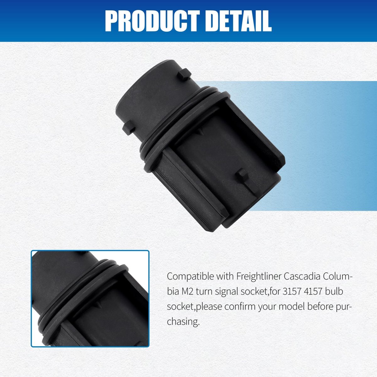 2pcs 224-394-025 Front Turn Signal Bulb Socket For Freightliner Cascadia M2 Columbia Hal 3157na 4157na Replaces 224-394-045