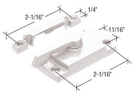 White Sash Lock With Lugs 16 In Backset And 2 1 Mounting Holes Trimline Cam Diecast Pack Of 1