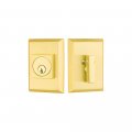 Rockwell Premium Contemporary Solid Brass Aqua Single Cylinder Deadbolt In Brushed Finish Fits 2-3 8 Or 4 Backset And 1-3 Thick 