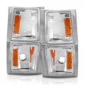 Amerilite For 1994-2002 C K Tahoe Suburban Full Size Blazer Chrome Replacement Front Parking Light Corner Lamp 4pcs Set
