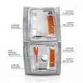 Amerilite For 1994-2002 C K Tahoe Suburban Full Size Blazer Chrome Replacement Front Parking Light Corner Lamp 4pcs Set