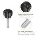 Uxcell 20pcs M4 X 15mm Male Thread Knurled Knobs Thumb Screws Clamping Grip Plastic Round Head Hand Thumbscrews Black