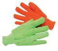Radnor Large Hi-viz Orange 18 Ounce Cotton Polyester Blend Corduroy Canvas Gloves With Knitwrist And Double Palm 