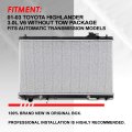 Auto Dynasty Dpi 2452 Factory Style 1-row Cooling Radiator Compatible With Toyota Highlander 3 0l V6 At 2001-2003 Aluminum Core