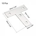 Uxcell Flat T Shape Repair Mending Plate 60x60x2mm Carbon Steel Joining Bracket Support Brace 10pcs